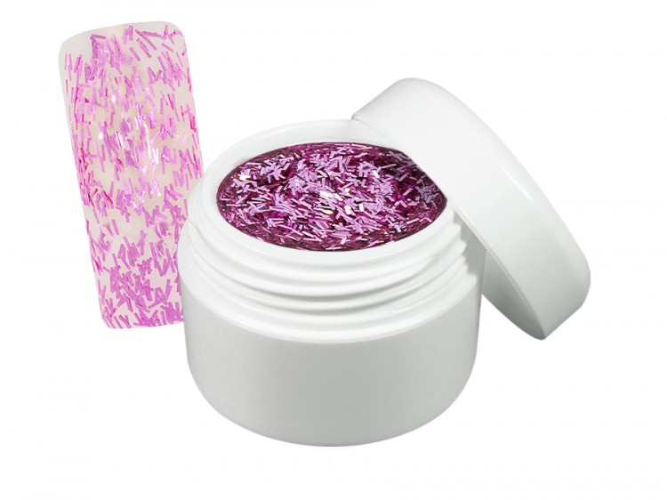 UV gel barevný flitter pink 5 ml | NEHTOVÁ MODELÁŽ - Barevné UV gely - Flitrové barevné UV gely 