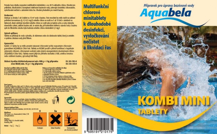 Bazénová chemie Aquabela kombi mini tablety 1000 g | Bazénová chemie - Zachlorování a dezinfekce bazénové vody - Produktová řada Aquabela Bazénová chemie Aquabela kombi mini tablety 1000 g | Bazénová chemie - Zachlorování a dezinfekce bazénové vody - Produktová řada Aquabela