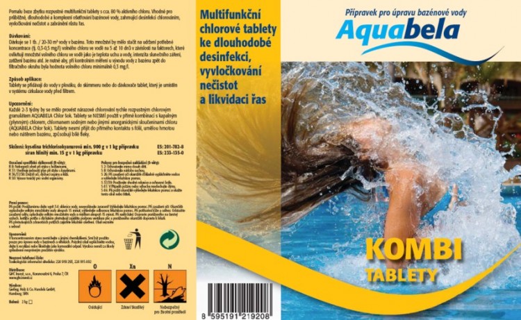 Bazénová chemie Aquabela kombi tablety 1000 g | Bazénová chemie - Zachlorování a dezinfekce bazénové vody - Produktová řada Aquabela Bazénová chemie Aquabela kombi tablety 1000 g | Bazénová chemie - Zachlorování a dezinfekce bazénové vody - Produktová řada Aquabela