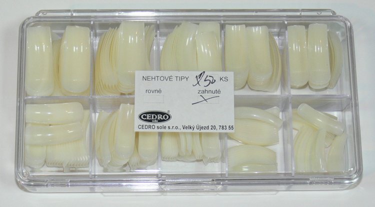 Nehtové tipy Cedro BOX 250 ks zahnuté | C-14