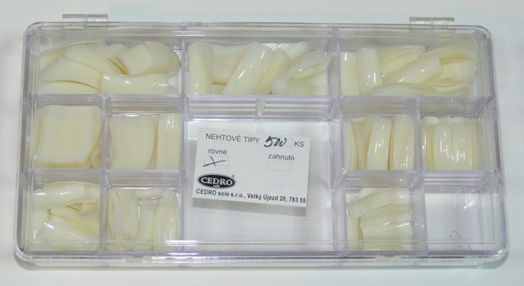 Nehtové tipy Cedro BOX 500 ks rovné | NEHTOVÁ MODELÁŽ - Nehtové tipy pro nehtovou modeláž - Nehtové tipy - boxy CEDRO 