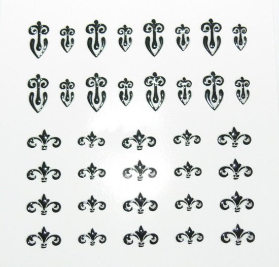 Samolepící nálepky na nehty - černé NT 012 | NEHTOVÁ MODELÁŽ - Zdobící nálepky a obtisky na nehty - Zdobící nálepky na nehty 3D černé - samolepící 