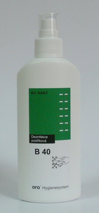 Dezinfekce B 40 postřiková na plochy i na nástroje 200 ml ve spreji ( ORO chemie - WZ nails ) | NEHTOVÁ MODELÁŽ - Dezinfekce a hygiena - Dezinfekce na nástroje a plochy Dezinfekce B 40 postřiková na plochy i na nástroje 200 ml ve spreji ( ORO chemie - WZ nails ) | NEHTOVÁ MODELÁŽ - Dezinfekce a hygiena - Dezinfekce na nástroje a plochy
