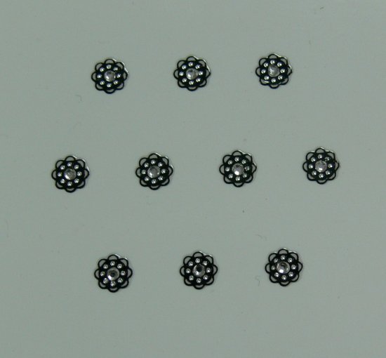 Samolepící nálepky na nehty 24070 - černé s kamínkem  | NEHTOVÁ MODELÁŽ - Zdobící nálepky a obtisky na nehty - Zdobící nálepky na nehty 3D s kamínky, černé - samolepící 