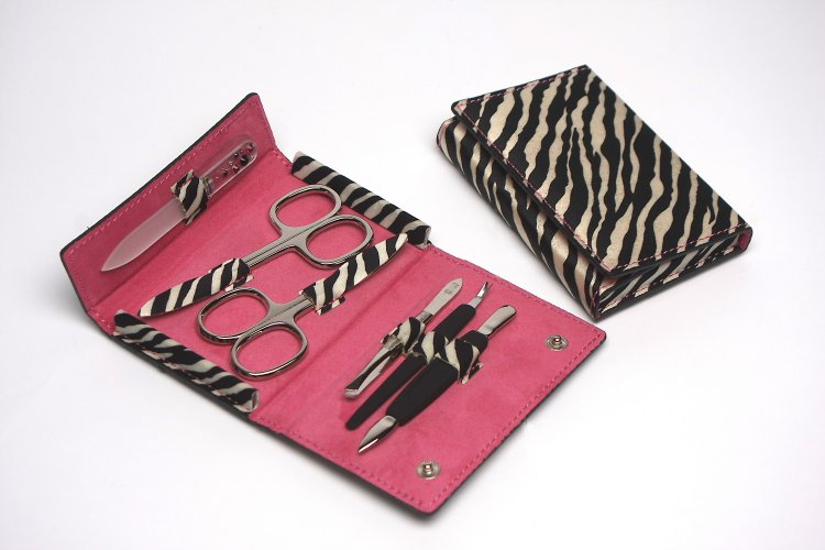 Manikúrní sada Solingen zebra, se skleněným pilníkem Swarovski | PL195