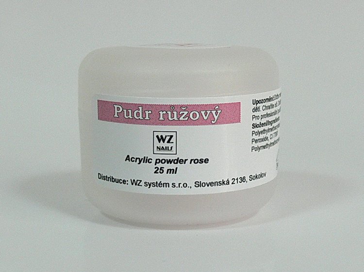 Acrylic powder - akrylový pudr růžový WZ nails - 25 ml | NEHTOVÁ MODELÁŽ - Akryl - Akryl WZ nails 