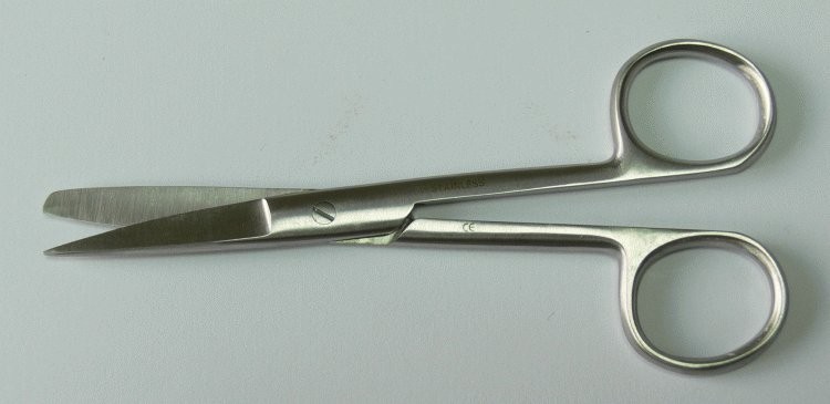 Nůžky chirurgické rovné hrotnato tupé 11,5 cm | NEHTOVÁ MODELÁŽ - Chirurgické nástroje, pinzety - Nůžky chirurgické, oční, preparační a na obvazy 