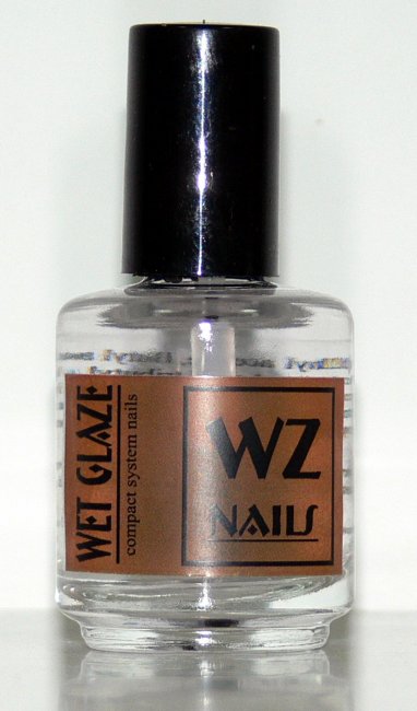 Wet Glaze WZ nails 15 ml - rychleschnoucí vrchní lak s vysokým leskem s mokrým efektem | Z280015