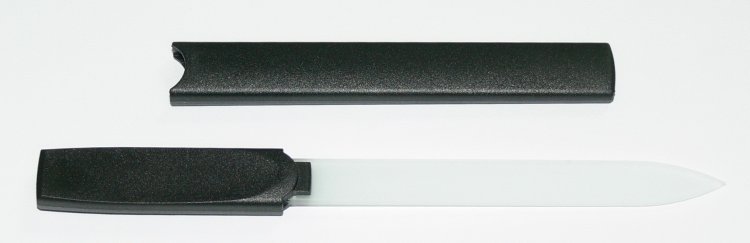 Skleněný pilník cestovní 140/2 mm čirý, černé pouzdro | 61408