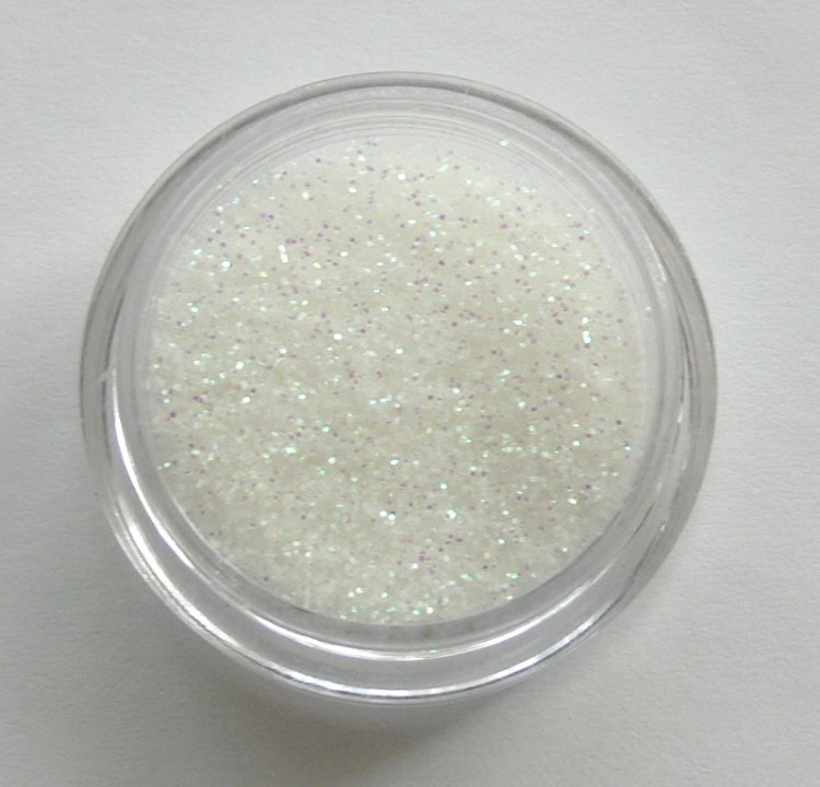 Glitterový prášek na zdobení nehtů bílý | 25401B